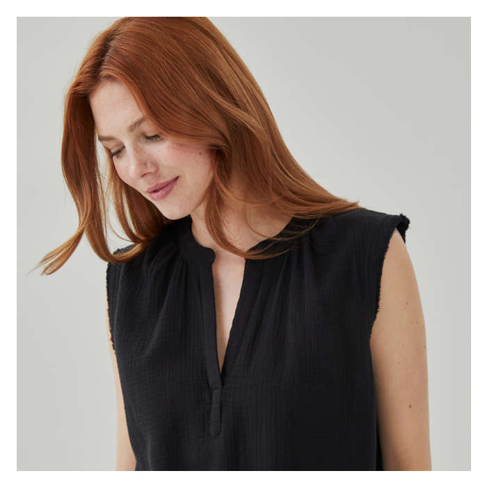 Women's Raw Edge Woven Top